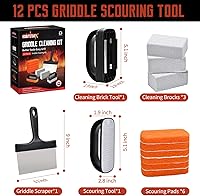 Vista 6 de Kit de limpieza de plancha para accesorios de plancha Blackstone - Kit de limpieza de plancha de 12 piezas - Juego de limpiador de parrilla