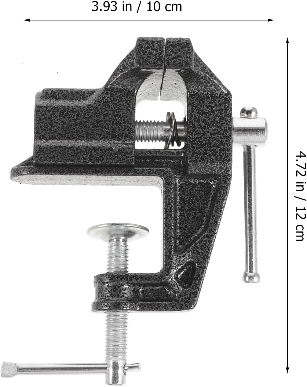 Outanaya Mini 360-degree Rotatable Bench Vise Portable Table Clamp for Woodworking, Cast Steel Workbench Drill Press Vise Tool, 0.74kg Compact Work Holding Device