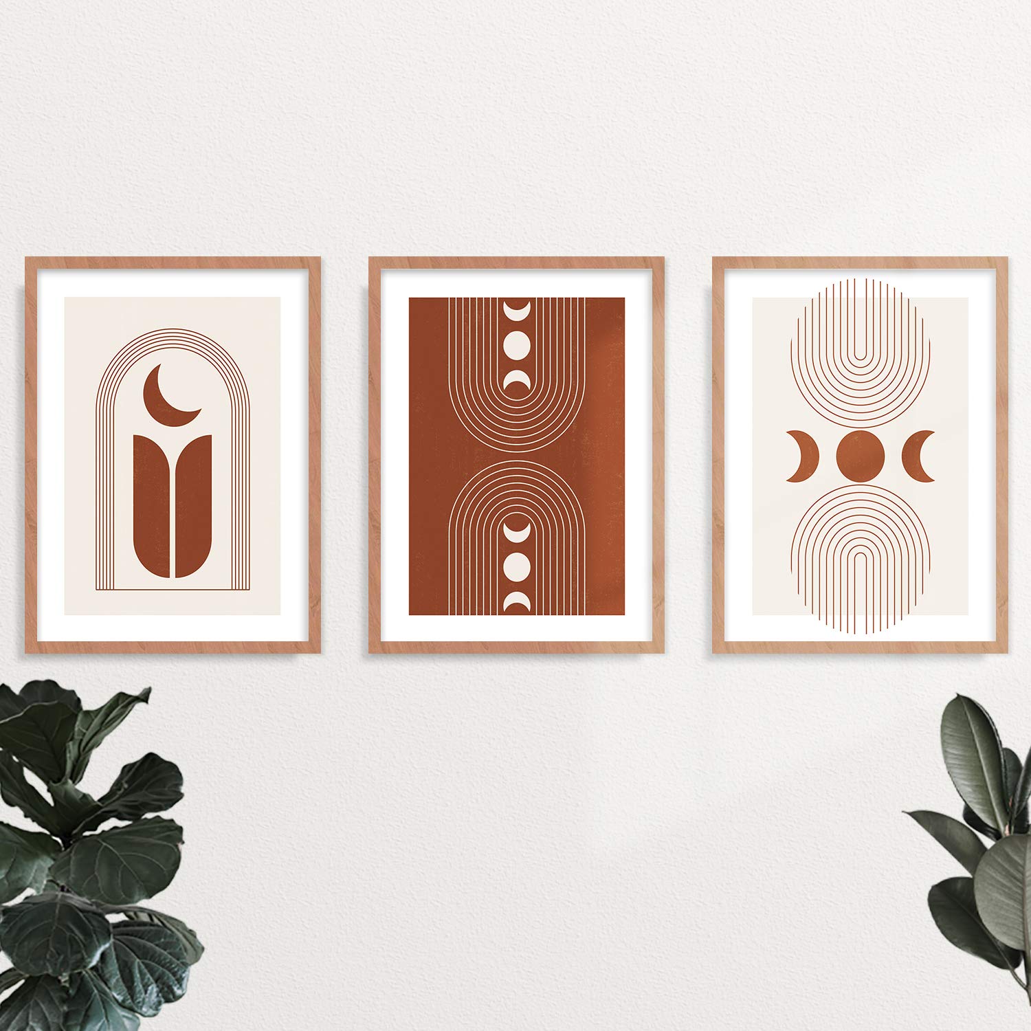 Buy YUMKNOW Boho Abstract Wall Art Unframed 8x10 Set of 4, Minimalist