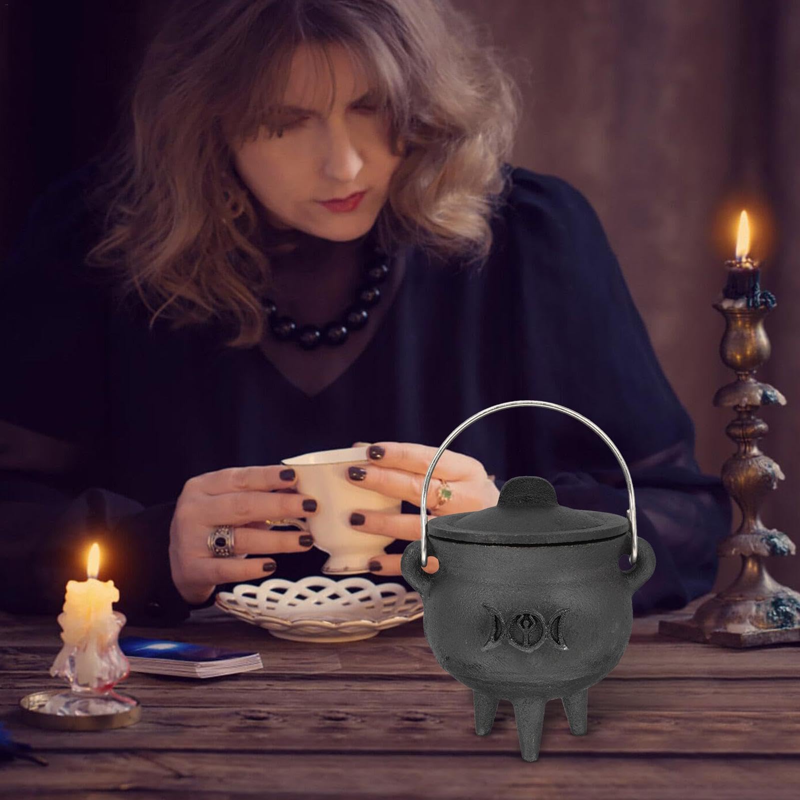 Amazon.co.jp: 魔女の大釜 - ハロウィーンの魔女の鍋、蓋とハンドル