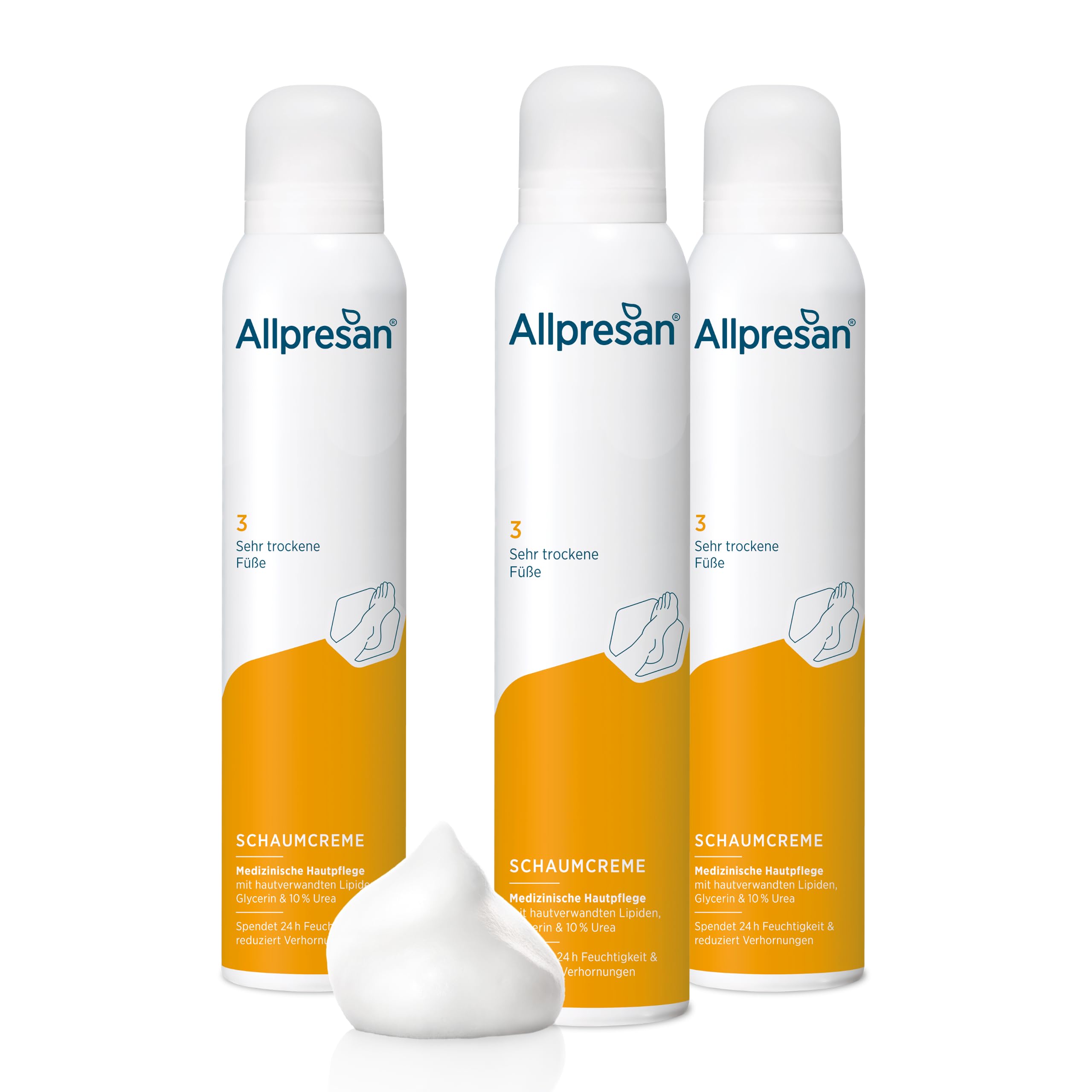 Allpresan Fuß spezial Nr. 3 Schaum-Creme - Fußcreme für sehr trockene Füße - Zur täglichen Fußpflege sehr trockener Haut 200 ml (3)