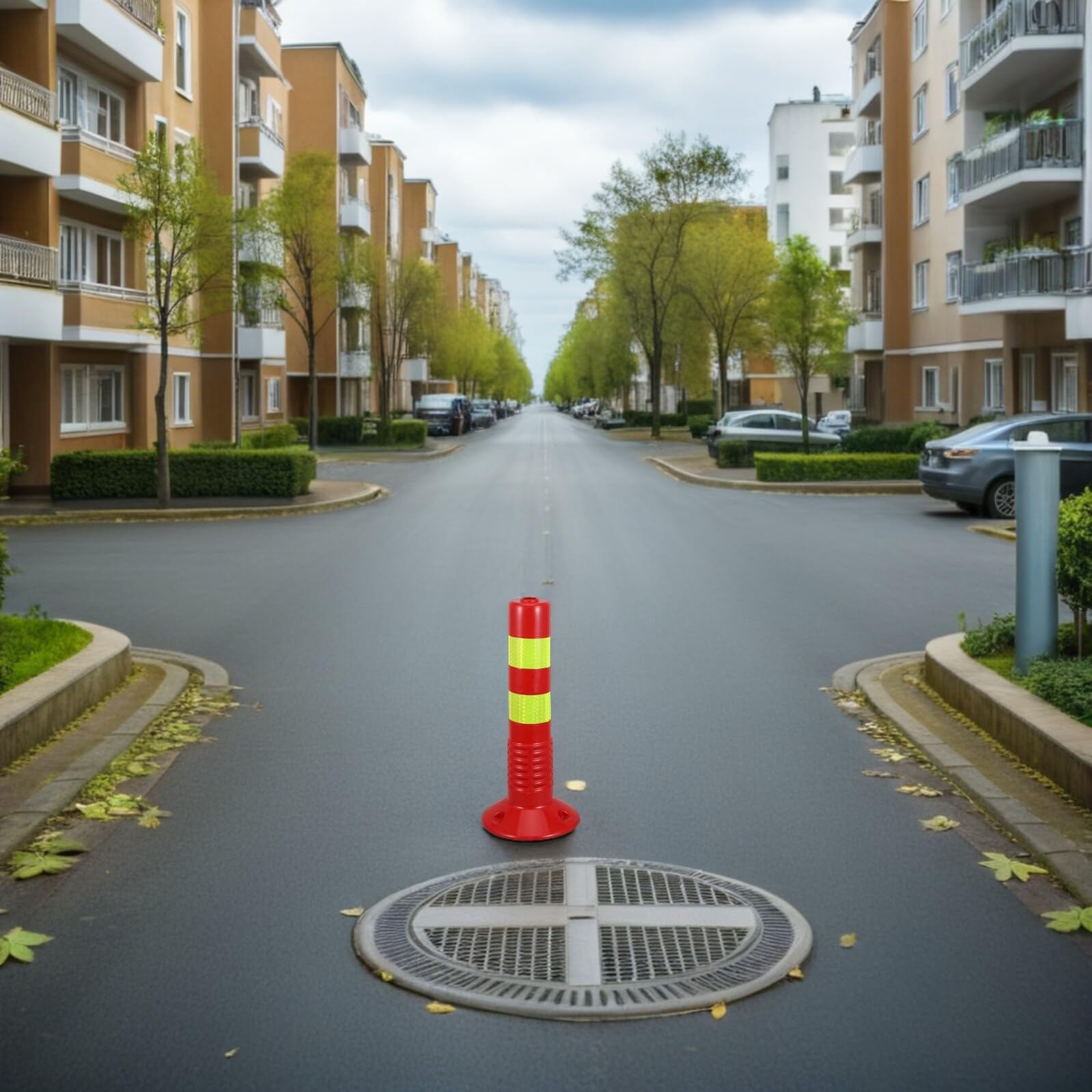 Borne de Sécurité D'allée Réfléchissante en Plastique Pu Jaune