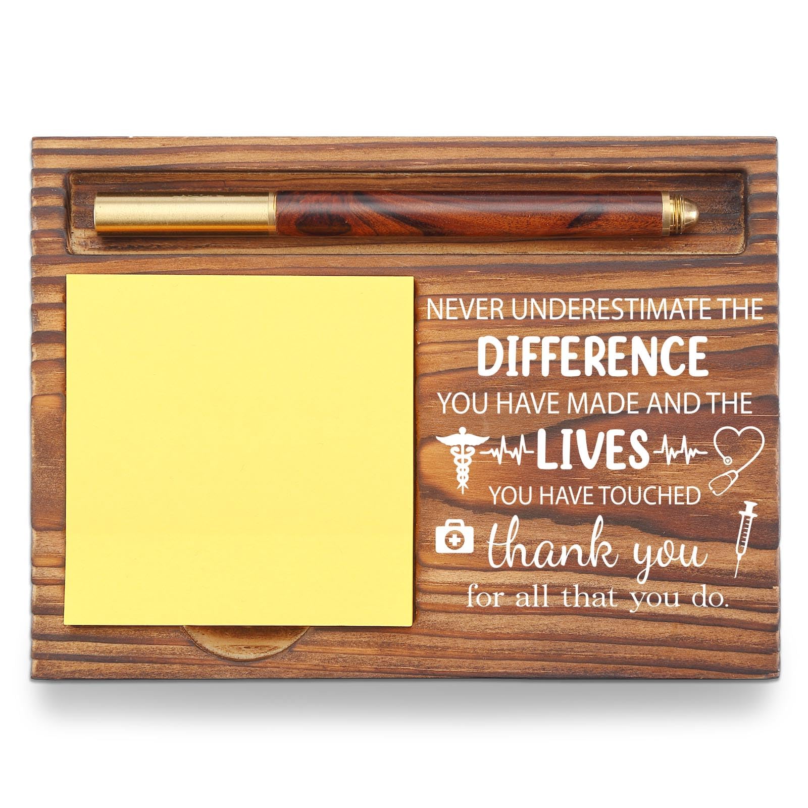 Therapist Doctor Medical Nurse Gift Sticky Note Holder, Thank You Appreciation Gifts for Nurse Therapy, Farewell Med School Graduation Gift Desk