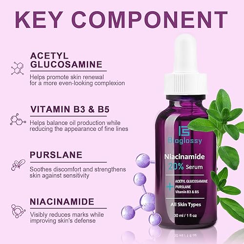 Vista 2 de 20% suero de niacinamida para la cara,Niacinamida Vitamina B3 B5 suero concentrado,Hidratante,Minimizador de poros,Tratamiento de corrección