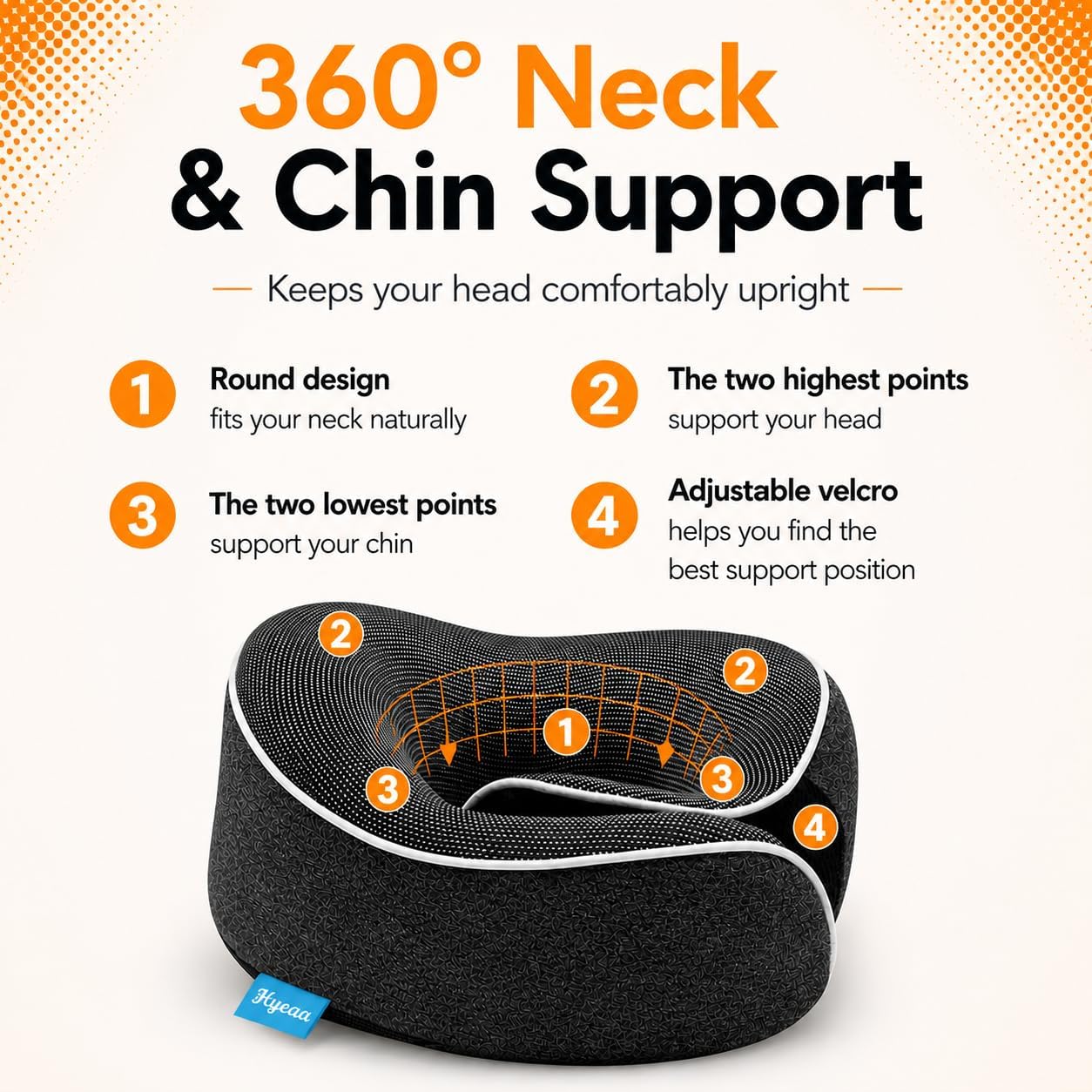 Travel Pillow for Airplanes, Memory Foam Neck Pillow with 360° Support, Travel Neck Pillow for Flying, Airplane Travel Essentials, Portable Travel Pillow, (Dark Grey)