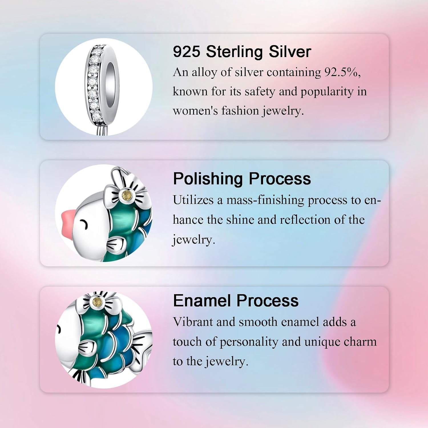 Birthday Fashion Love Heart Dangle Charm 925 Sterling Silver Charms fits Bracelets and Necklace Pendant Bead Charms Jewelry Present for Women Family Friends - Image 5