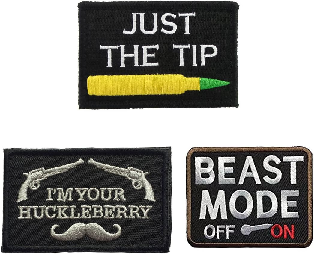 Homiego Bundle 3 Pieces Funny Tactical Morale Badge Hook & Loop Patches for Caps,Backpack,Jacket,Military Uniforms (B)