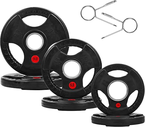 Fitvids Disco olímpico de hierro fundido de 2 pulgadas para entrenamiento de fuerza y levantamiento de pesas