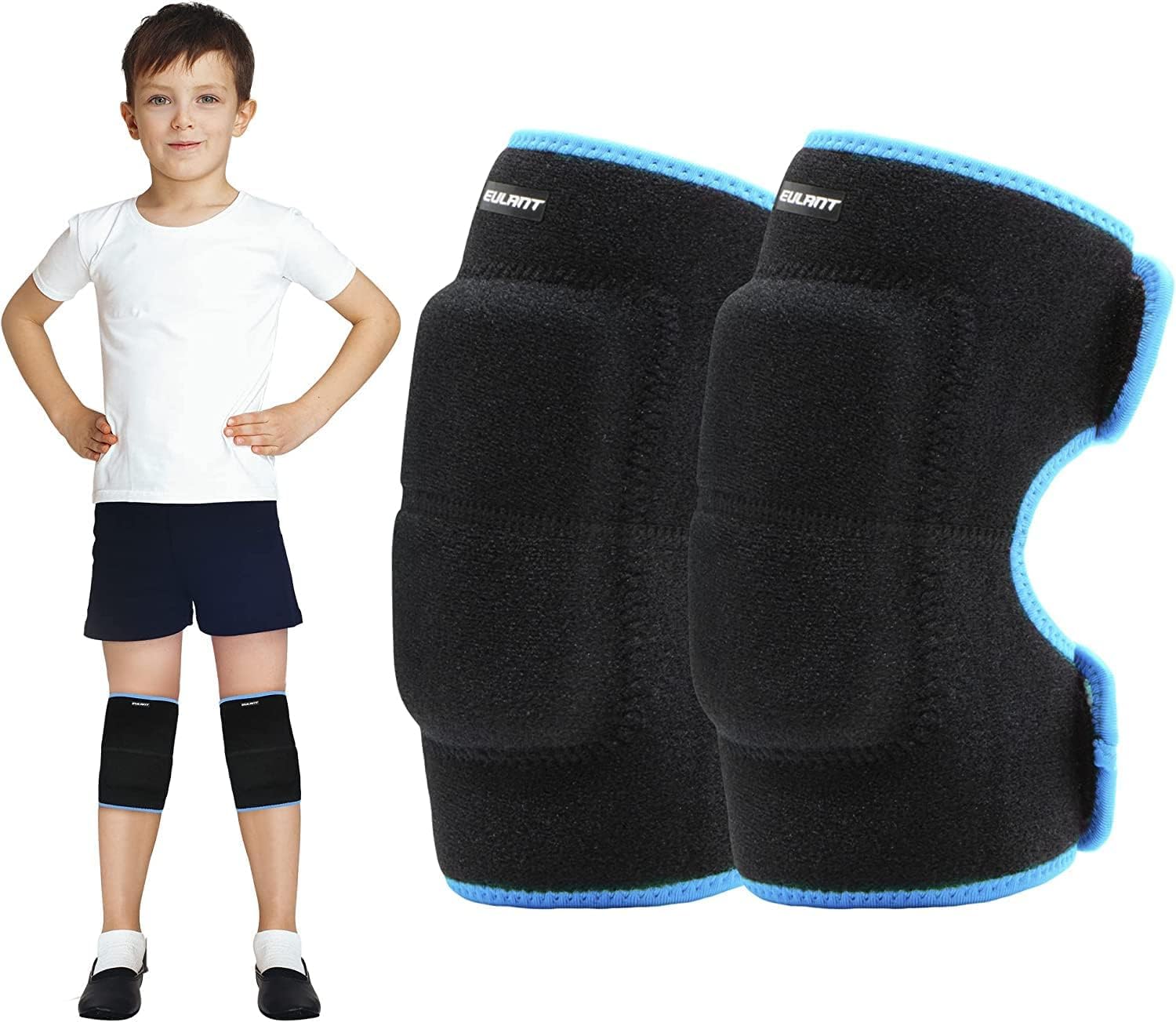 EULANT Volleyaball Knee Pads for Kids, Soft Breathable Children Kneepads with Thick Sponge, Protective Knee Pads for Football Volleyball Dance Skating Basketball Wrestling Running Cycling, Rose M