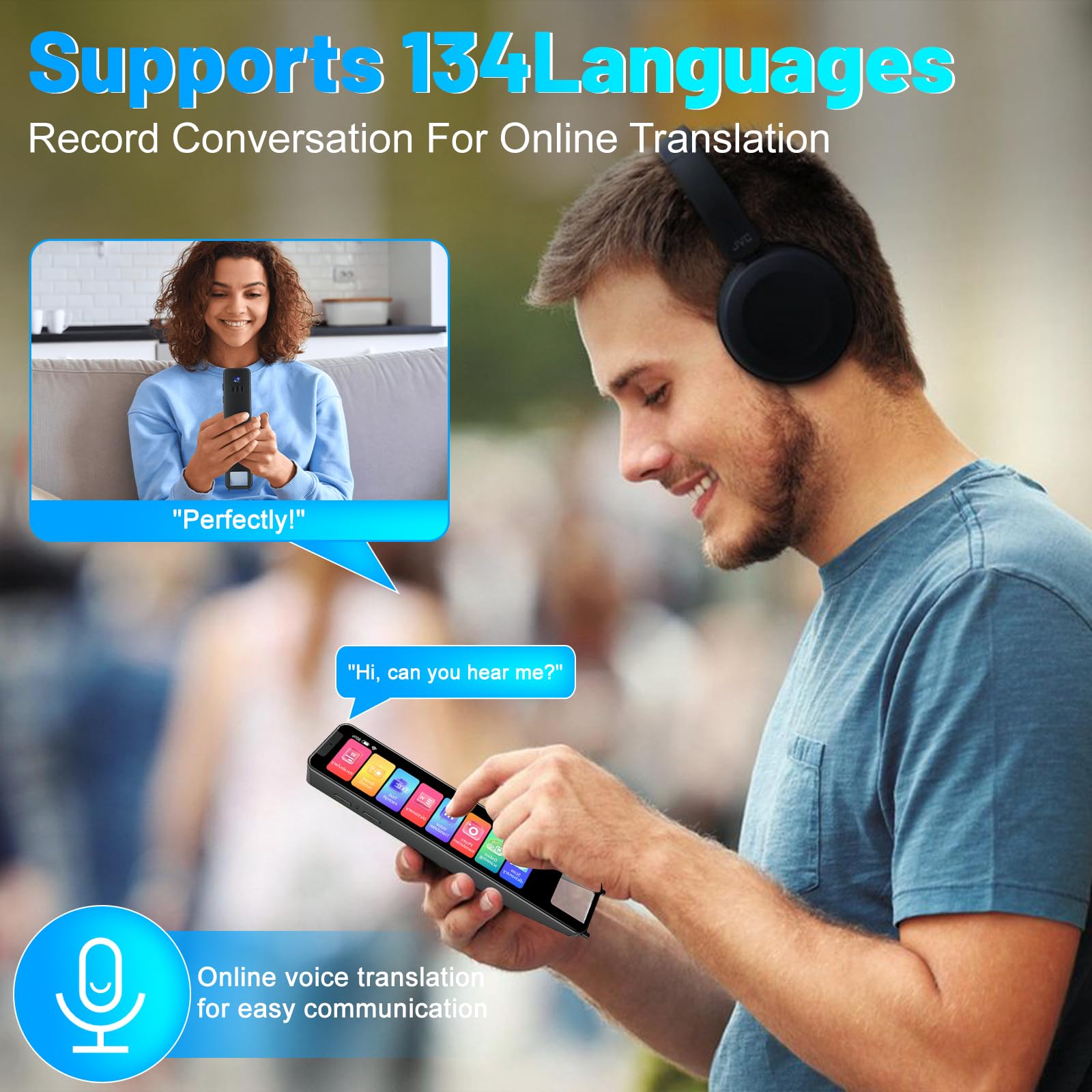 WingFly Bolígrafo Lector Escáner, Bolígrafo Traductor Escáner de 134 Idiomas, Bolígrafo de Lectura Inteligente de 4 Pulgadas para Dislexia, Ancianos, Niños, Estudiantes, Soporta Voz y Escaneo a Texto