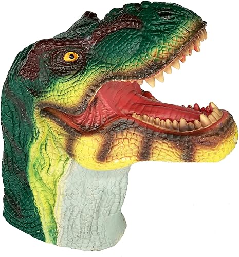 Miniatura 8 de Gemini&Genius Juguetes de dinosaurio, marionetas de tiranosaurio Rex con soporte de audio, marionetas de mano de dinosaurios para Halloween,