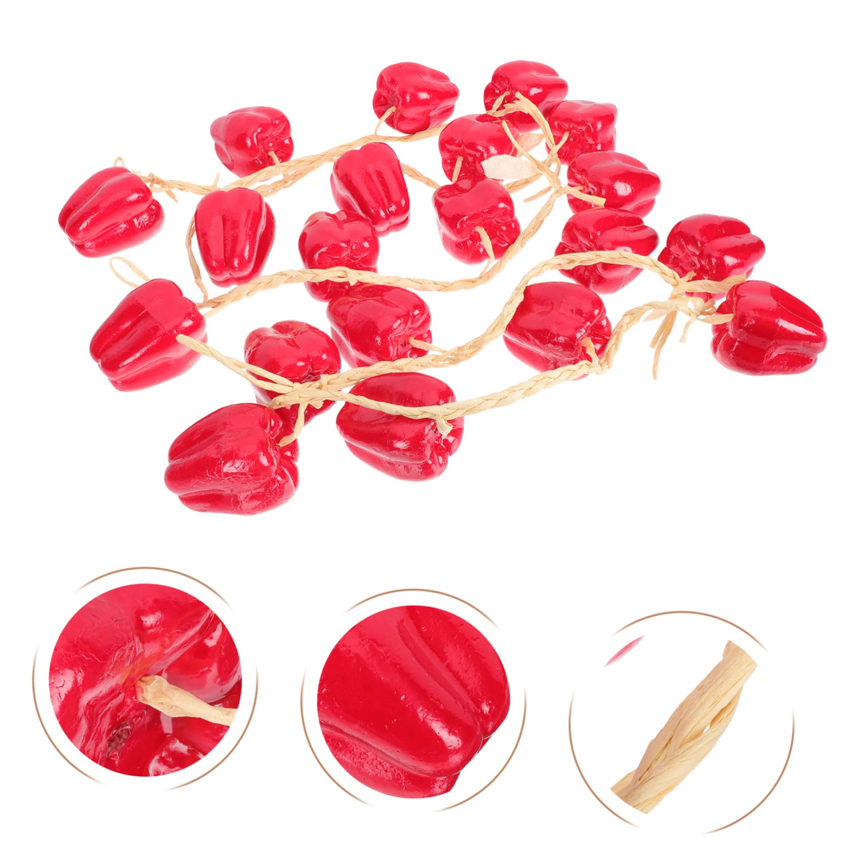 Alipis 2 Set Peperoncino Simulato Appeso Con Corda Peperoncino Piccante Ghirlanda Di Frutta E Verdura Peperone Artificiale Decorazioni Per Piante Di Verdura Finte 5 pezzi * 2