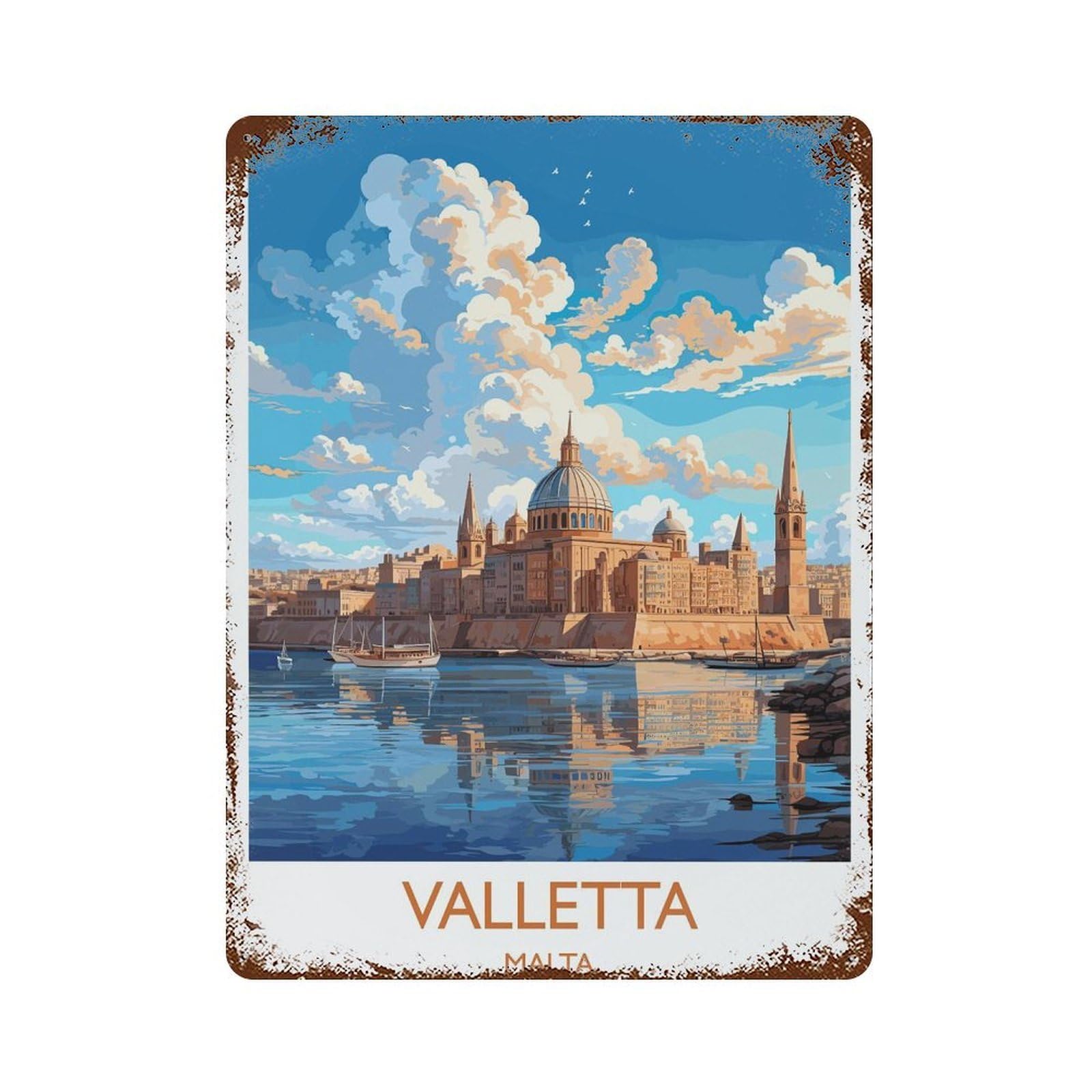 xiaoxiaoshen Valletta Travel of Malta Lovers Gift (3) Wall Decor Art Metal Tin Poster Modern Home Decor Art Home Bar Shop Decorations Vintage Sign 40x30cm