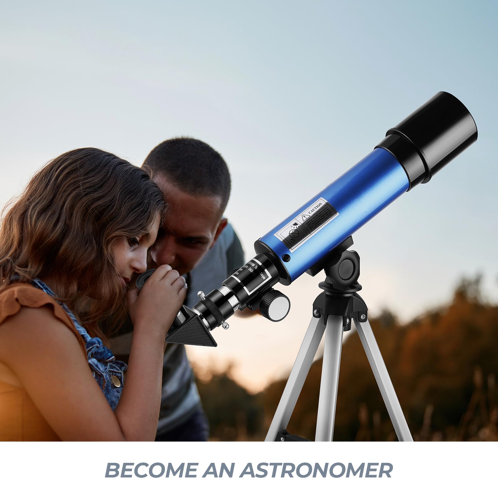 Télescope 50/360 mm avec 2 Oculaires et Trépied Léger pour Enfants Puissent Observer La Lune et Le Ciel Nocturne, pour Les Jeunes Aspirants Astronomes