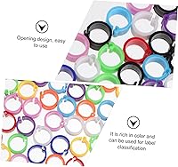 Vista 5 de Yardwe 300 piezas anillos para periquitos australianos 0.157 in juguete de pájaro apilamiento de juguete de plástico etiquetas masticar juguetes