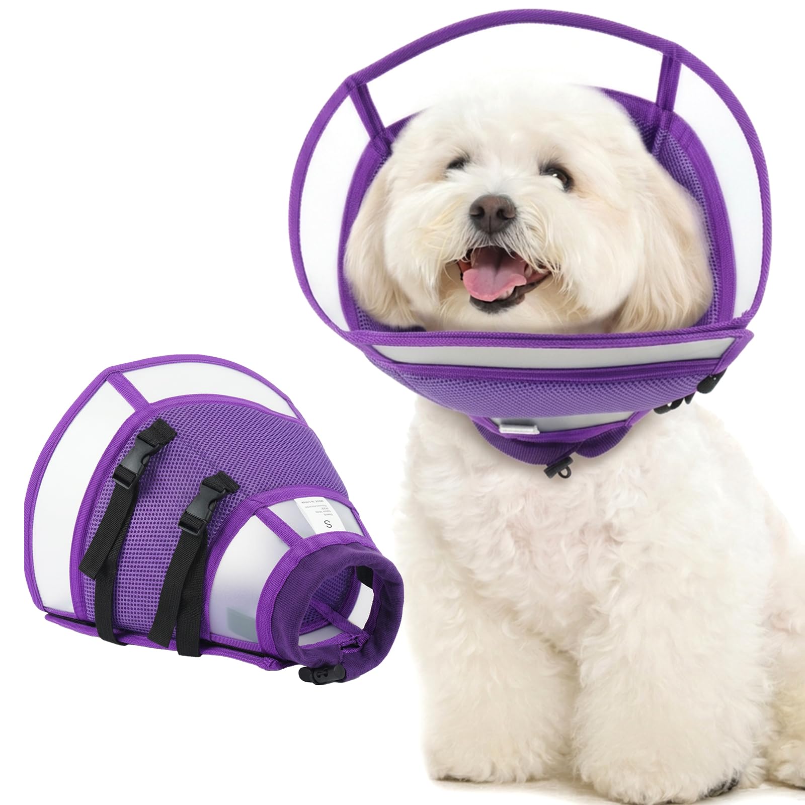 Collier conique souple pour chien réglable violet taille S