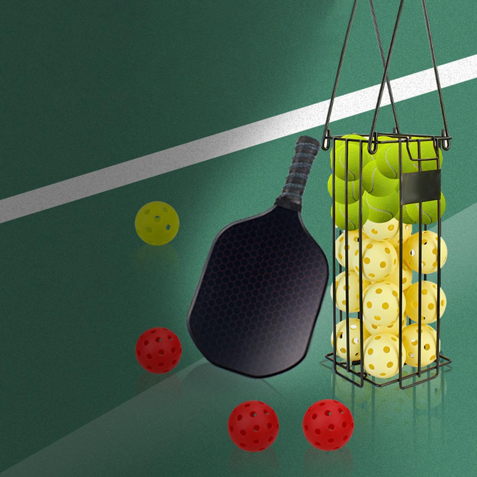 Raccoglitore Palle Da Tennis Portapalle per Allenamento | Attrezzatura Portatile Con Grande Capacità Per Allenamento Baseball E Softball