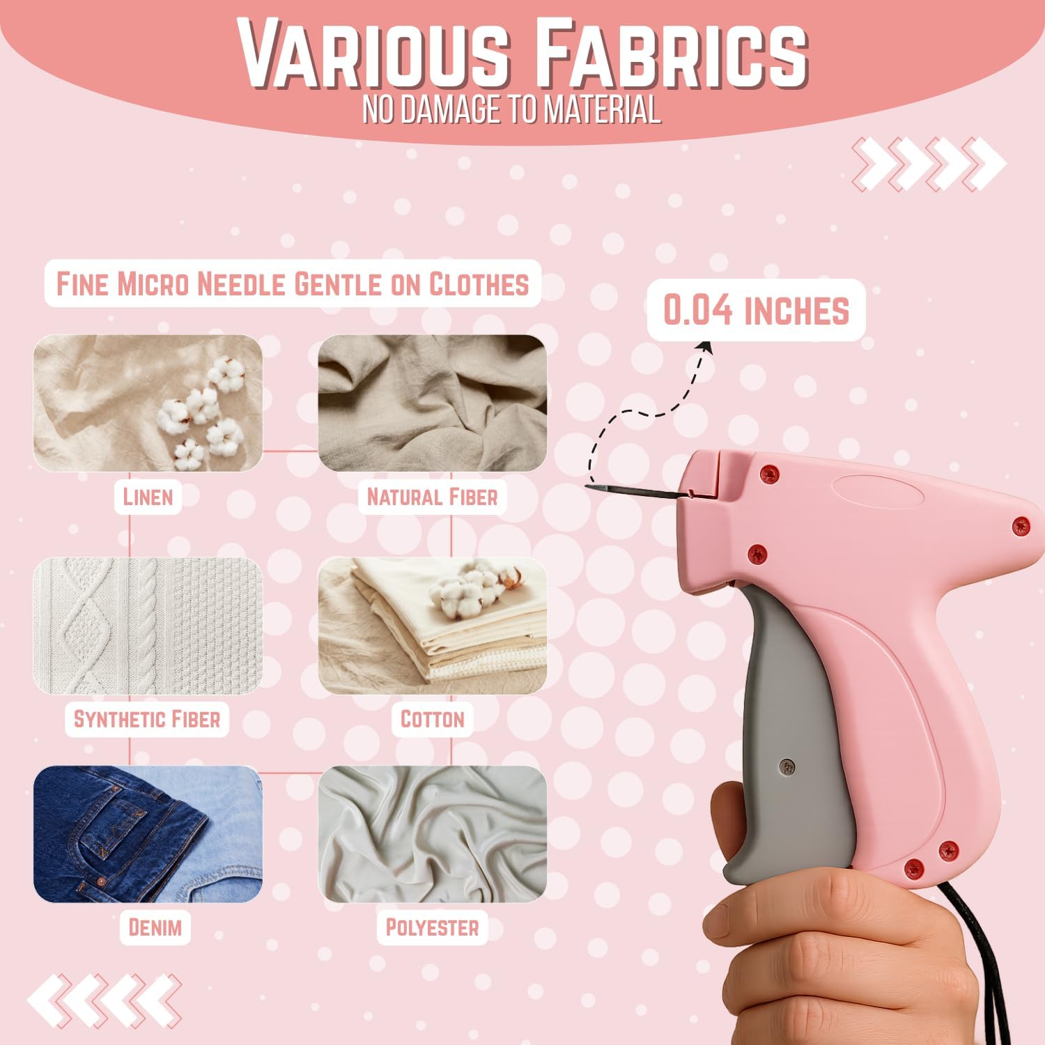 Stitch Gun for Clothes, Stitchy Gun Kit with 10 Needles,1500 Black & White Fasteners & 100 Buttons, Easy to Use Tagging Gun Tool for Sewing, Tagging, Quilting, Hemming tape for pants and Clothes - Image 4