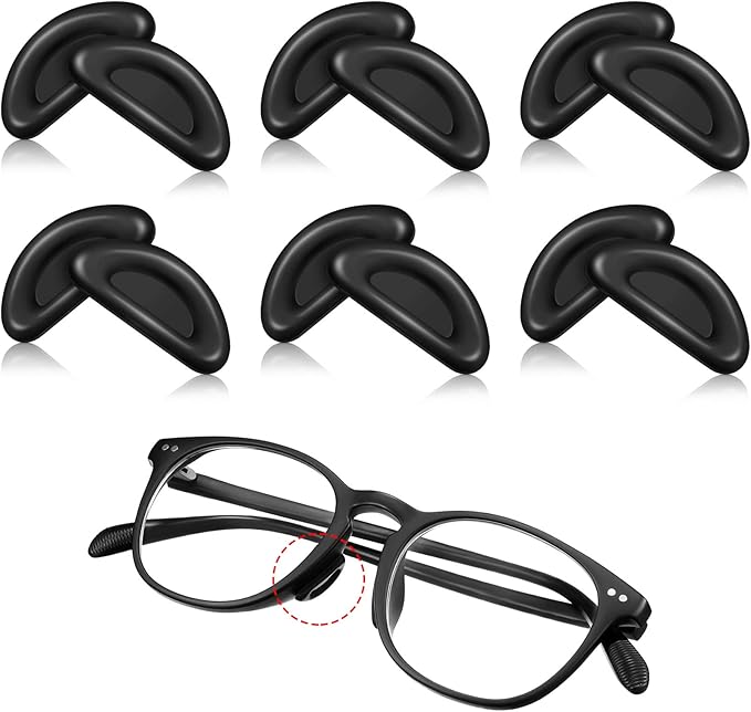 6 Pairs Eye Glasses Nose Pad Soft Silicone AntiSlip Nose Pads Self