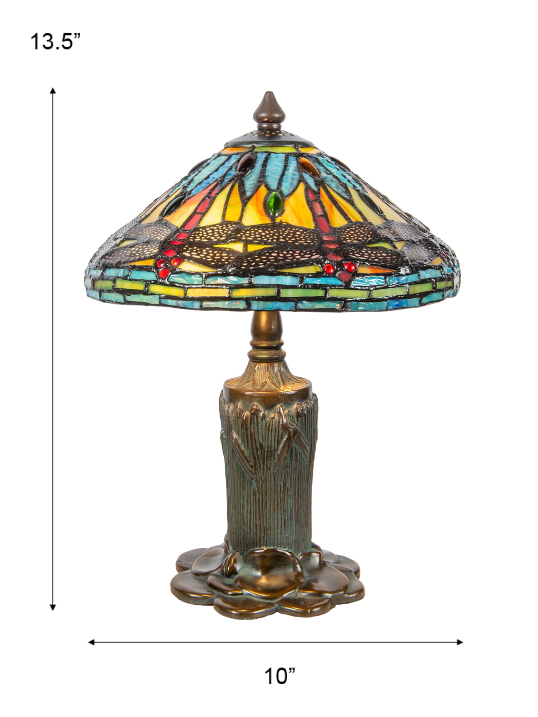 Dale Tiffany TT23090 Ladrillo Dragonfly Tiffany Table Lamp 13.5