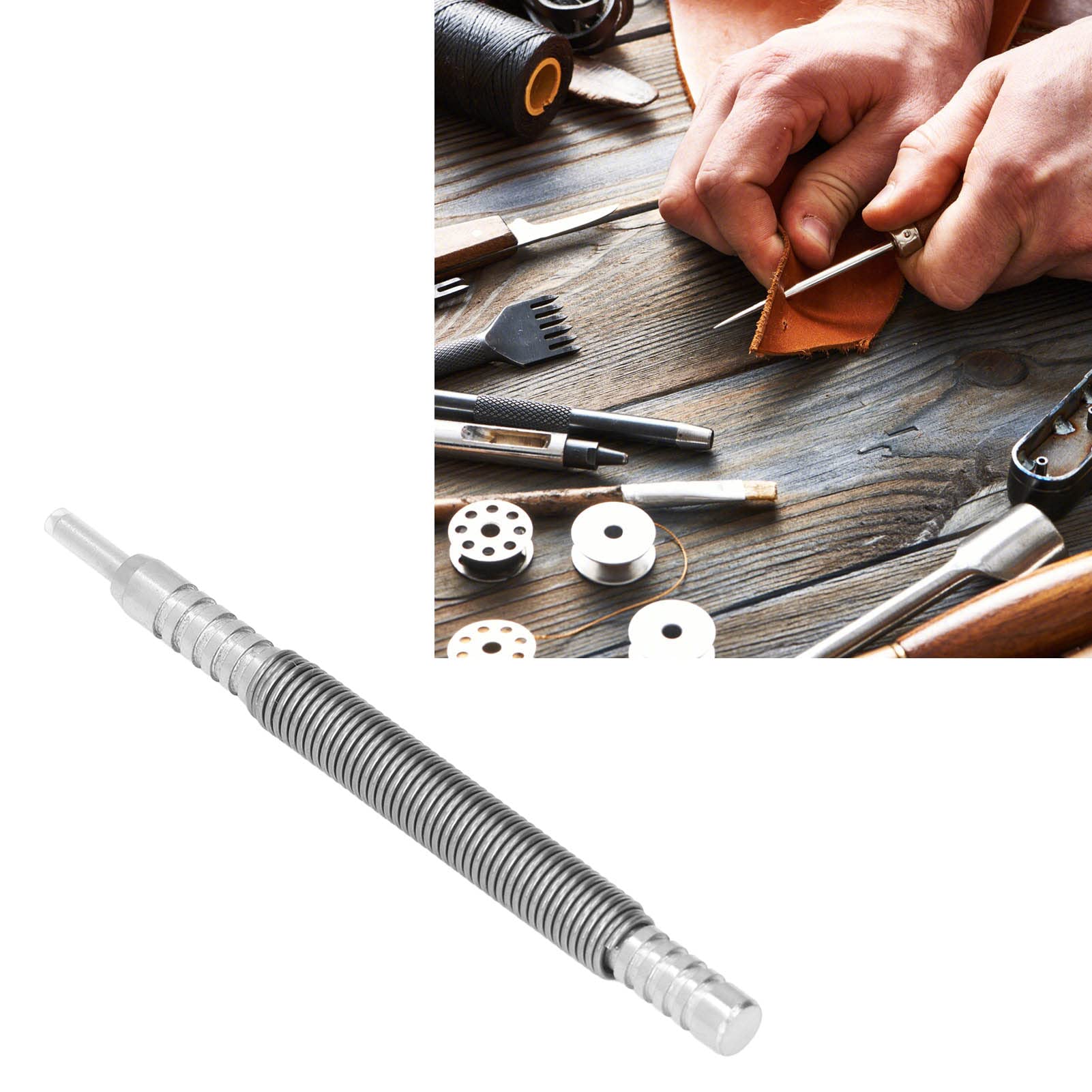 Punzone Centrale Automatico 2 Pezzi - Con Punte Di Ricambio, Per Metallo, Legno E Vetro - Foto 2