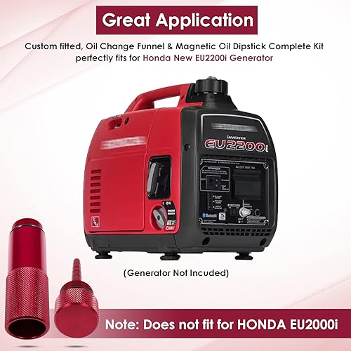 Miniatura 2 de Se adapta al generador Honda EU2200i, embudo de cambio de aceite sin desorden y kit completo de varilla magnética de aceite