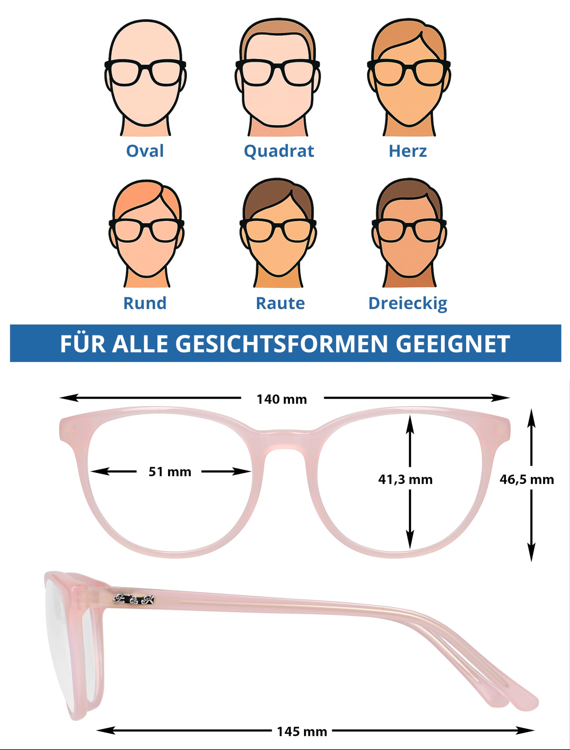 Edison & King Lesebrille Soul Mate mit Blue Light Protection im stylischen Nude-Look