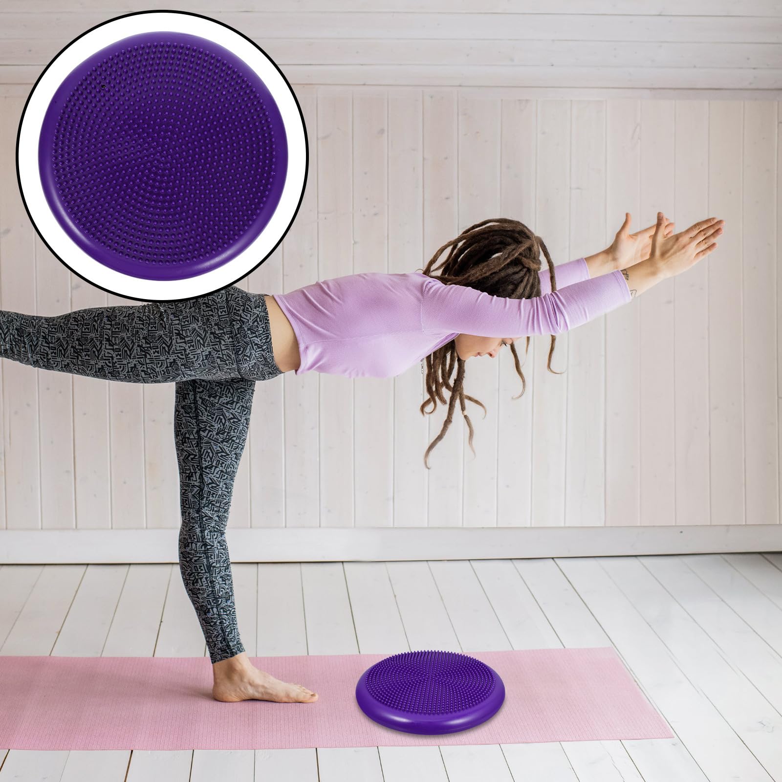 Abaodam Cuscino Gonfiabile per Seduta Ergonomica in Pvc Pompa a Mano, Cuscino da Equilibrio Extra Spesso per Reabilitazione e Sollievo Mal di Schiena