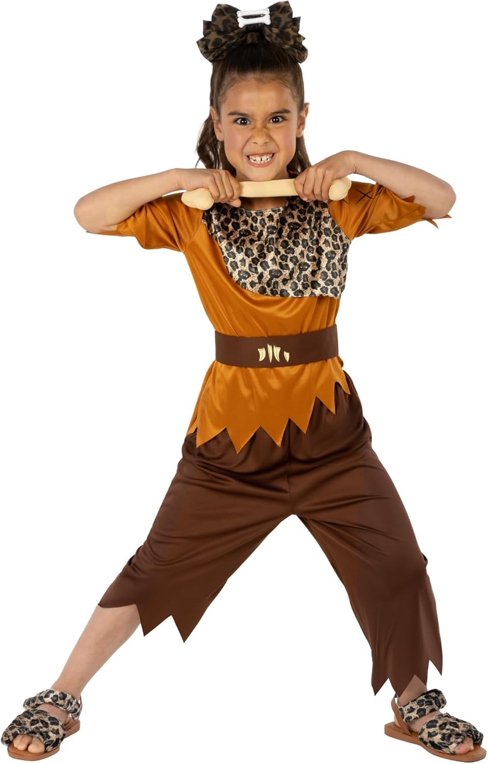 Fun Shack Stone Age Costume Boys Brown Caveman Kids Historical Halloween Costumes for Boys Large