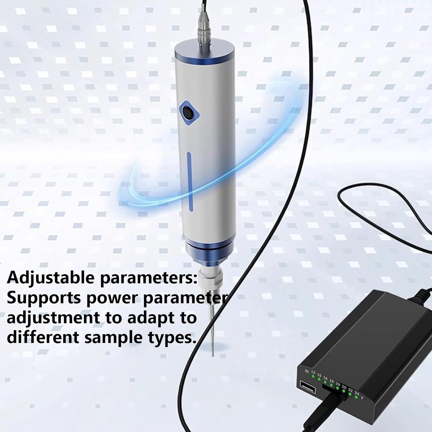 Handheld Ultrasonic Homogenizer, Lab Sonicator Processor Cell Disruptor, Processing Capacity: 0.1~300ML, 25-35Khz Adjustable, with Titanium Alloy Probe, for Liquid Emulsification(6mm)