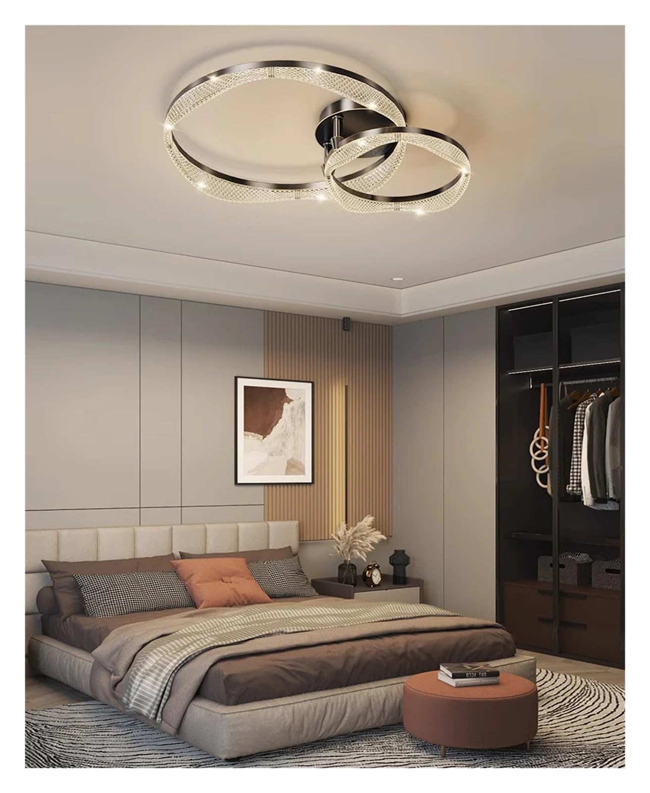 FZQSXAZU Home DecorationPendant Lights, Luxury Crystal Living Room Chandelier, Dining Pendant Lamp, Ceiling Light Indoor Lighting