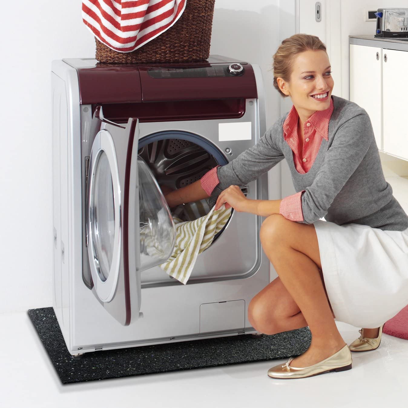 KARAT – Tapis Anti-Vibrations Machines à Laver, sèche-Linge – Personalisable, Isolante, Insonorisante – Qualité Allemande – Matelas d'isolation Acoustique, résistant -30°C/100°C - 60x60 cm | 20 mm