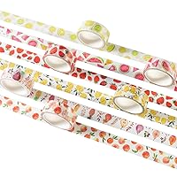 Vista 4 de YUBBAEX Juego de 6 rollos de cinta adhesiva washi para plantas, frutas y flores, cinta adhesiva decorativa para artes, manualidades, suministros