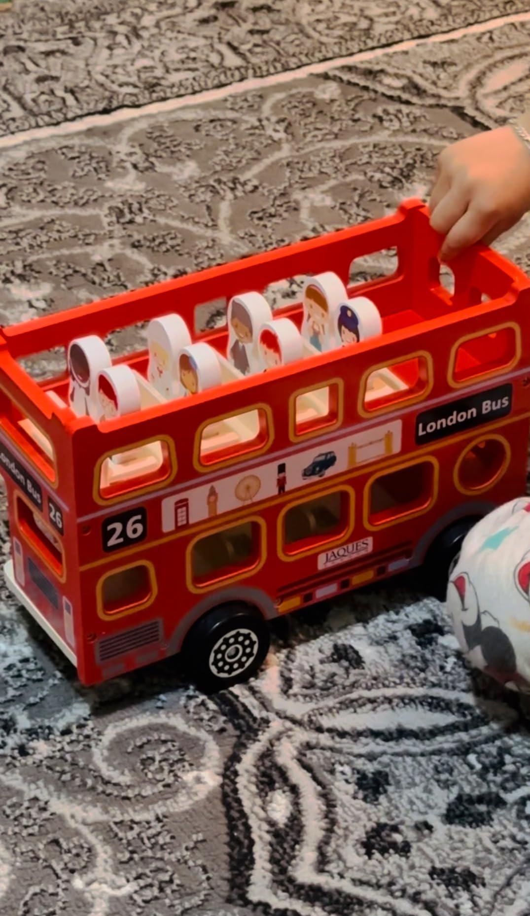 Jaques of London Wooden London Bus Toy for 2 Year Olds | Red Double ...