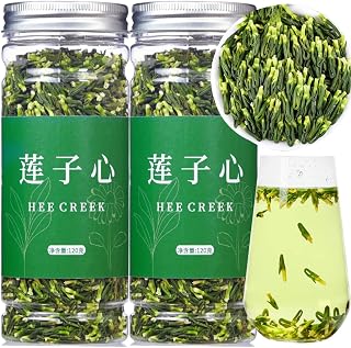 Hee Creek Dried Lotus Heart Tea 8.47oz/240g Lotus Plumule Core Tea Embryo Chinese Herbal Tea Dried Herbs, Clear Heat Support Relaxation, Sulfur Free, Caffeine Free, No Additives 莲子心 莲子芯茶
