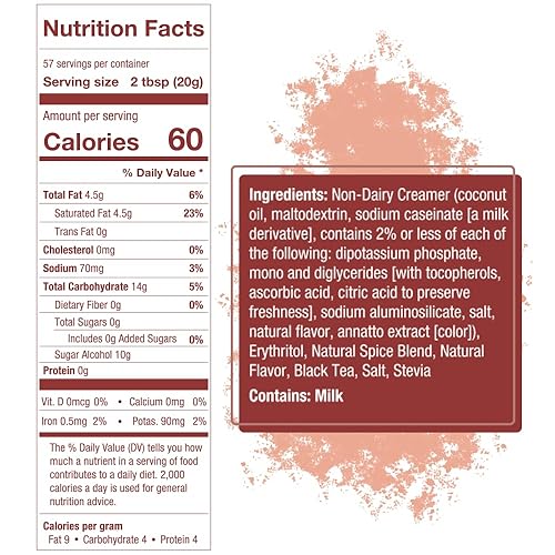 Miniatura 8 de 5 Sparrows - Mezcla de bebidas con sabor a Chai Latte sin azúcar stevia apta para diabéticos baja en FODMAP crema de café sin azúcar 10 onzas