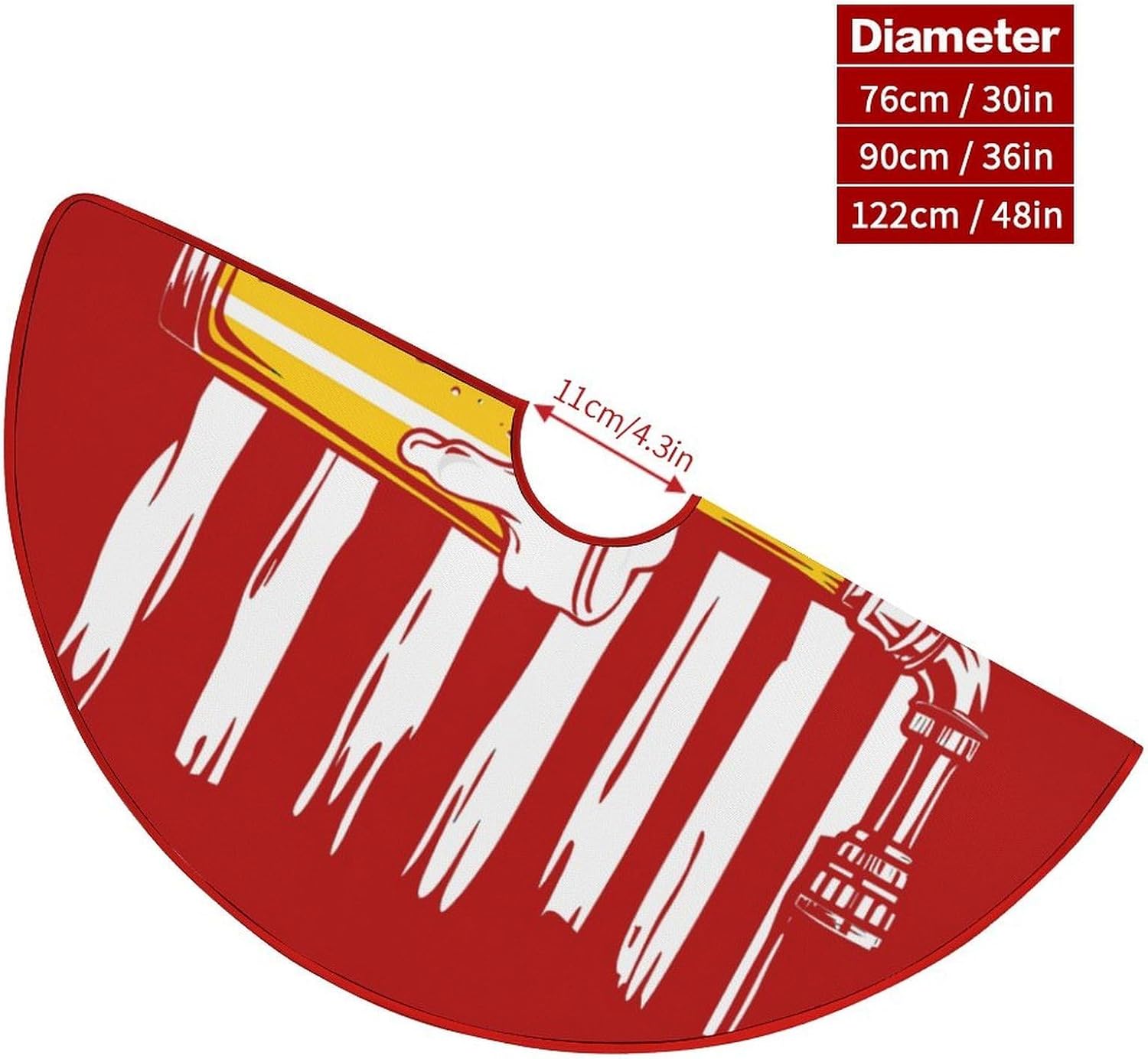 Craft Beer USA Flag 4th July Christmas Tree Skirt Ornaments Christmas Tree Mat for Home Party Holiday Decorations