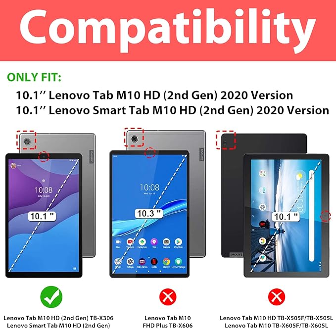 ProCase [2 Pack] Protector de Pantalla Vidrio Templado para Lenovo Tab M10 HD 2da Gen miniatura 3