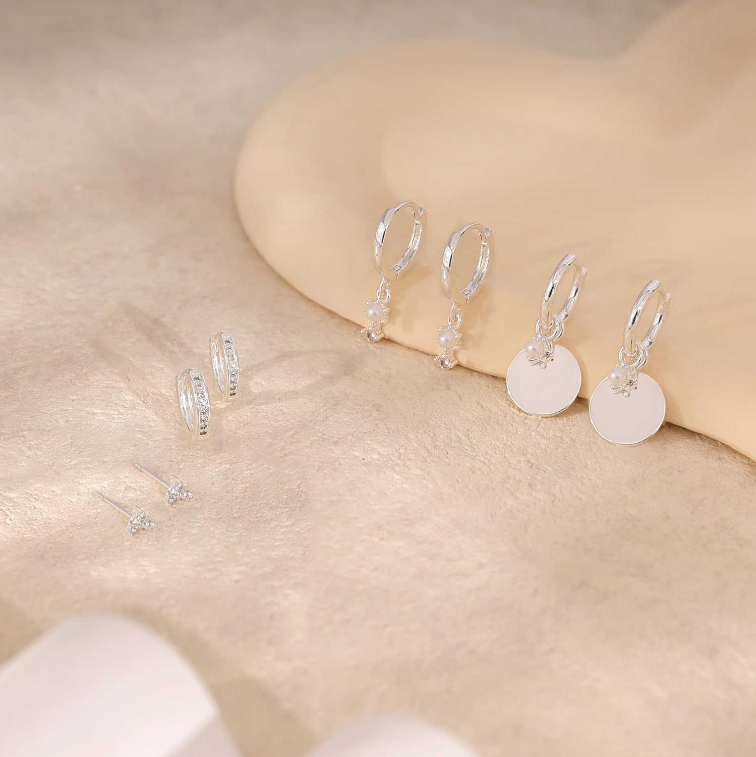 Stack Earrings For Women,Dainty 14K Gold Plated Pearl Hoop Huggie Earring Set Cute Chain Cartilage Earring Stack Trendy Hypoallergenic Long Drop Stud Earrings Jewelry - Image 6