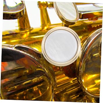 HANABASS 3pcs Trumpet Valve Caps Replacement with Shell Inlay, Metal Trumpet Key Finger Buttons for Excellent Performance and Portable Use, Suitable for Brass Instrument Repair
