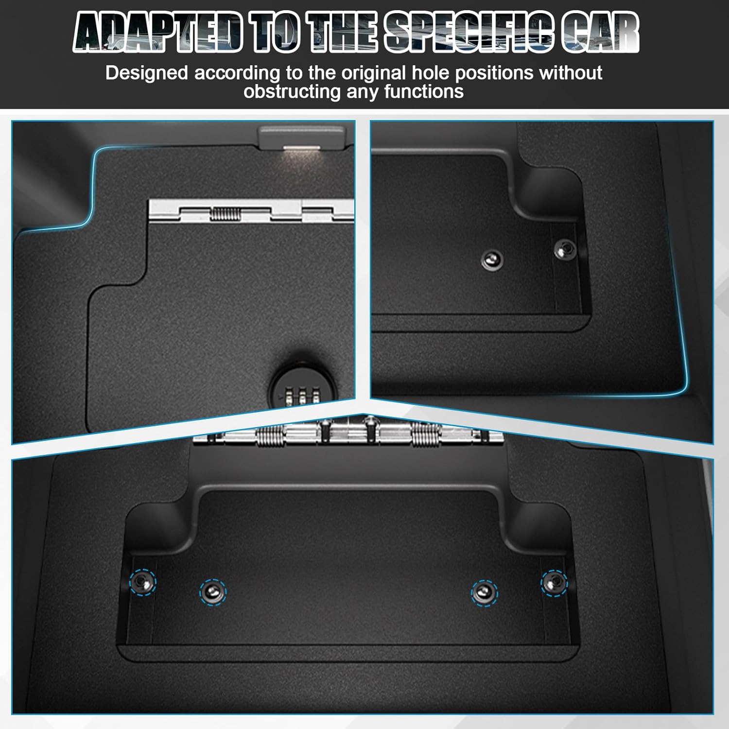 Center Console Vault for 2023 2024 2025 Chevy Silverado 1500/ GMC Sierra 1500 2500 3500 HD, Hidden Console Safe with Digital Lock, Durable Carbon Steel Console Safe Organizer Lock Box