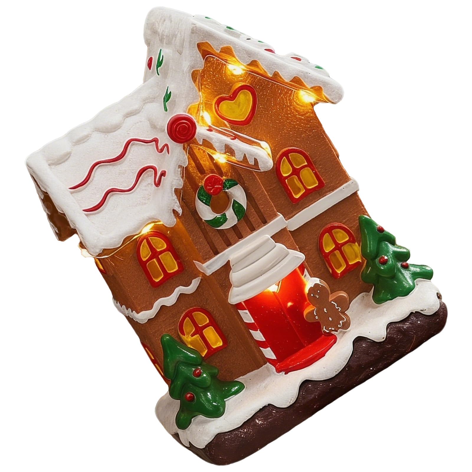 ABOOFAN Decorazione Natalizia con Dettagli Verniciati in Resina a Forma di Casetta Ornamento Musicale Rilassante Cavo USB e Inverno per Atmosfera Festiva in Ufficio