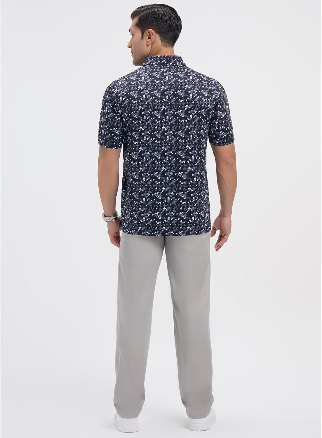 Golf Polo Shirts for Men - Print Moisture Wicking Quick Dry Short Sleeve Collared Polo Shirts for Golf Tennis Wear - Image 5