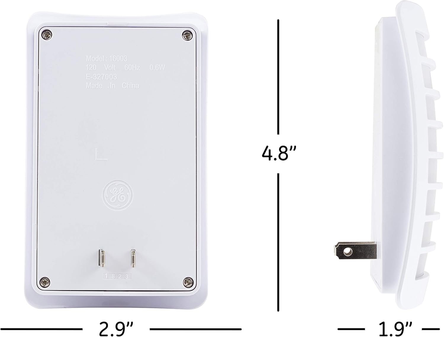 GE CoverLite Automatic LED Night Light, White Finish, Plug-in, Soft White, Dusk to Dawn Sensor, Energy-Efficient, Ideal for Hallways, Kitchens, Bathrooms, Bedrooms, Offices, 37300