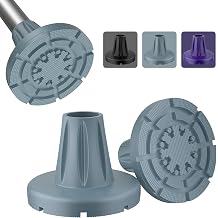 supregear Crutch Tips 7/8 in 22 mm, Anti-Slip Rubber Tips All Terrain, Heavy Duty Extreme Grip Replacement Feet Caps for Walking Stick, Wide Crutch Accessories Base with Metal Insert, 2-Pack, Grey