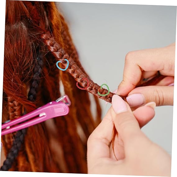 50 Pcs Love Shape Metal Hair Rings for Girls Party Braids