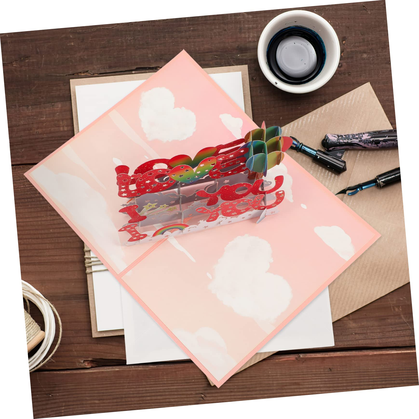 VILLCASE 5sätze Grußkarte Mit Liebe Design Handgemachte Jubiläumskarten Valentinstagskarten Und Geburtstagskarten Für Besondere Anlässe Und Persönliche Botschaften