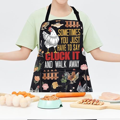 Miniatura 7 de CMNIM Rooster Apron Cute Chicken Aprons for Women Chicken Lady gifts Funny Farmhouse Cooking Baking Aprons Gardening Gifts