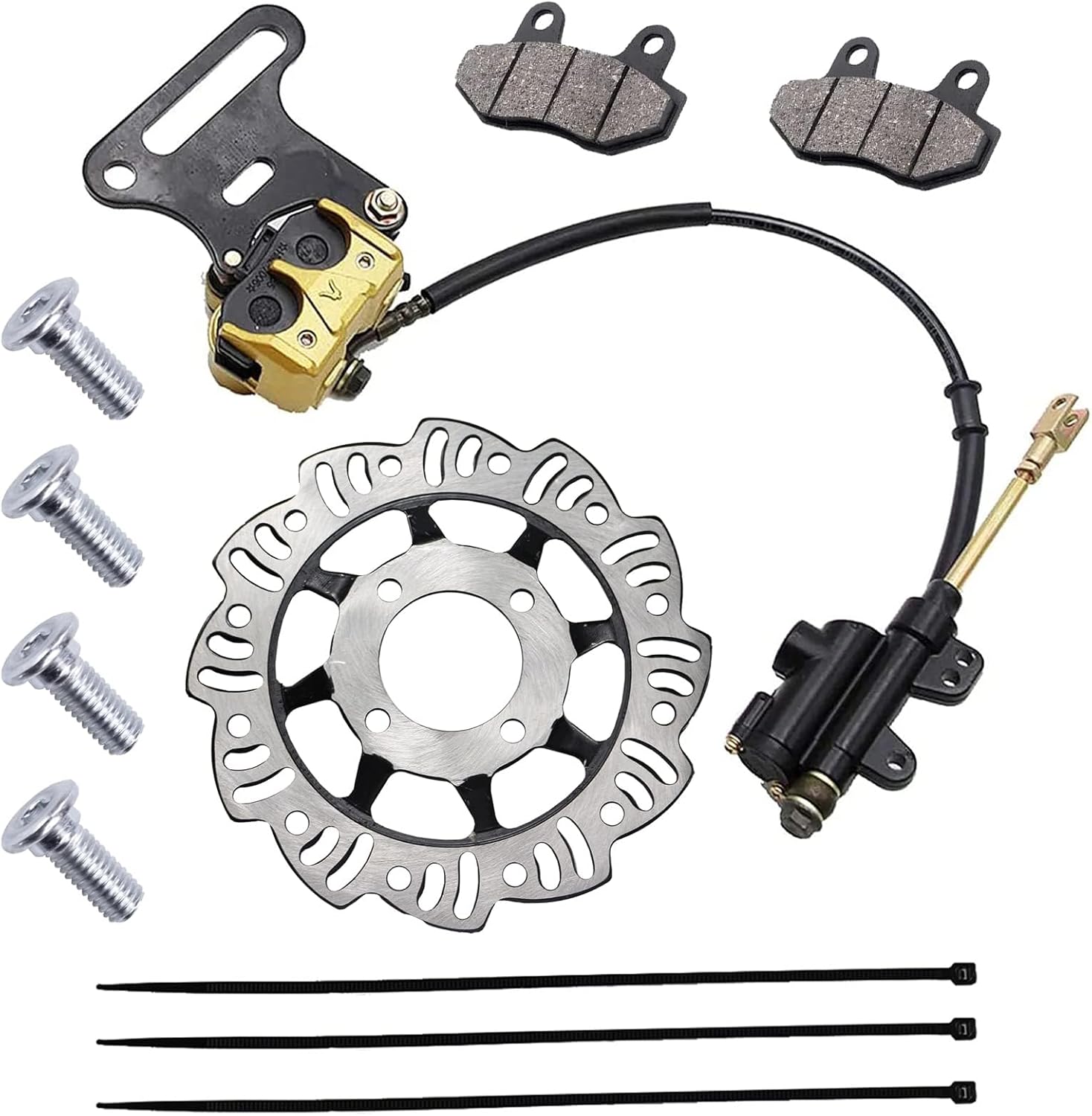 12mm Rear Disc Hydraulic Brake Master Cylinder Caliper Assembly Pad for 70cc 90cc 110cc 125cc 140cc 150cc SSR apollo Taotao Coolster Roketa SDG 107 Pitster Pro Atomik Sikk Chinese Pit Dirt BIke
