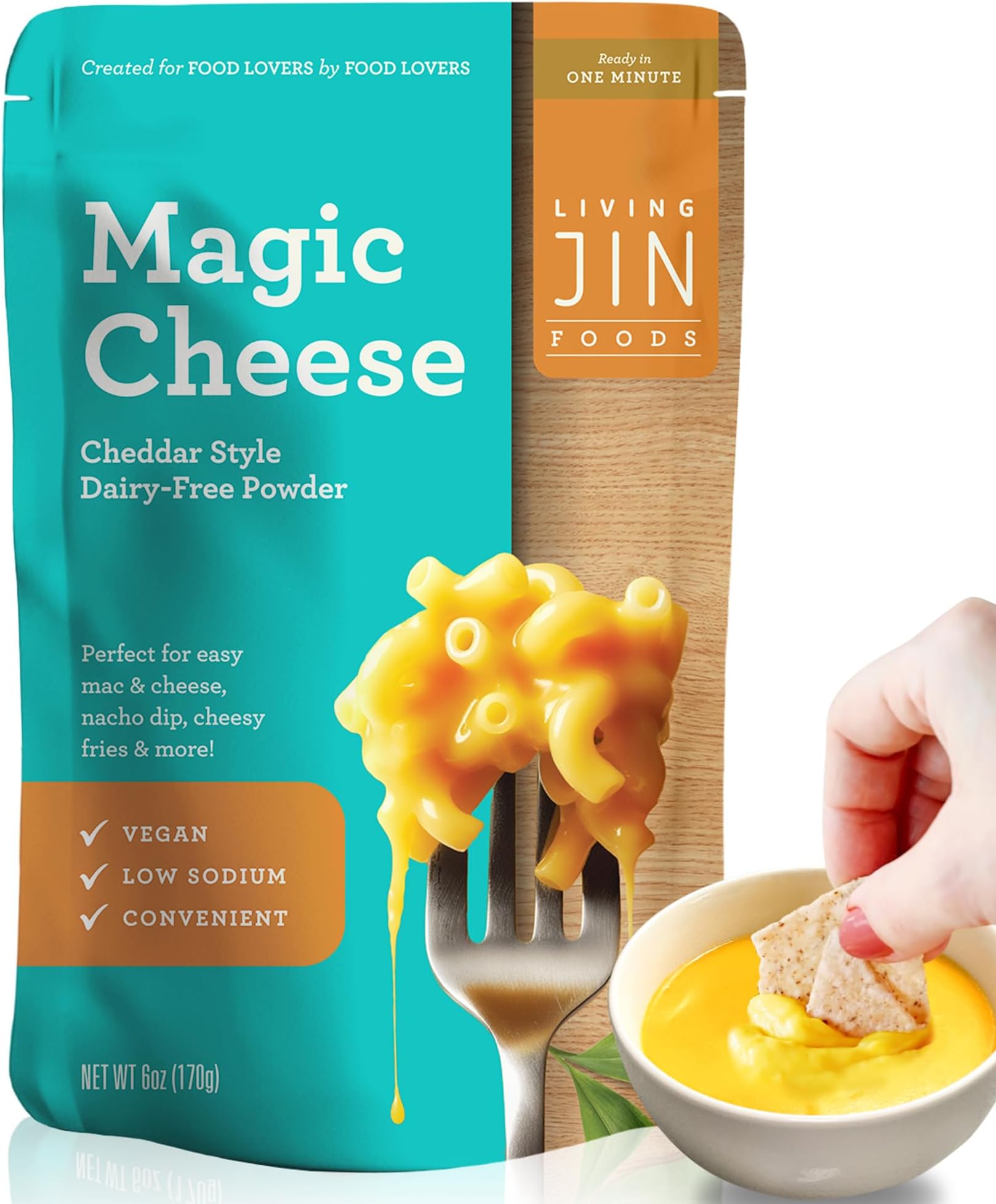 Vegan Magic Cheese Sauce (6Oz Powder Makes 16Oz Sauce), Cheddar For Vegan, Plant-Based Cheese, Nacho Dipping Sauce, Mac & Salty Crackers Dairy Free, Low Sodium
